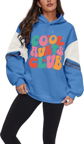 نساء العمة Pullover Hoodie Auntie Letter Print Long Sweeve Sweetshirt Mothers Day Homports for Auntie in Kuwait