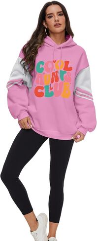 نساء العمة Pullover Hoodie Auntie Letter Print Long Sweeve Sweetshirt Mothers Day Homports for Auntie in Kuwait