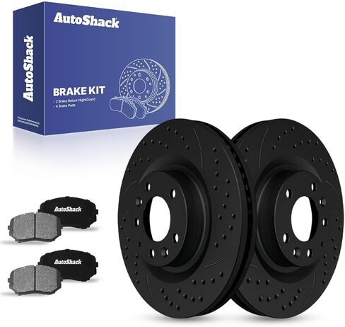 Autoshack Front Brake Kit Replace for 2007-2015 Mazda CX-9 3.5L 3.7L V6 AWD FWD DISCRING ROTORS مع منصات الفرامل السيرامية 12.6 "(319.8 مم) RSCD41483-41483-1258-2-4 in Saudi Arabia