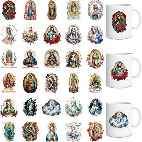 زهرة UV DTF Cup Wraps - 20 ورقة من الشروط الإسبانية للكتاب المقدس UVDTF لزجاج 16 أوقية ، ملصقات UV DTF تحفيزية للنساء ، فرك على عمليات نقل زجاجة ماء ، حرف مسيحية DIY in Kuwait