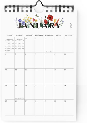 Cabbrix Mini Calendar 2025-2026 تقويم الحائط ، 18 شهرًا ، يمتد التقويم من يوليو 2025 إلى ديسمبر 2026 ، مخطط شهري يبلغ 6 × 9 بوصة لتنظيم المنازل المدرسية in Saudi Arabia
