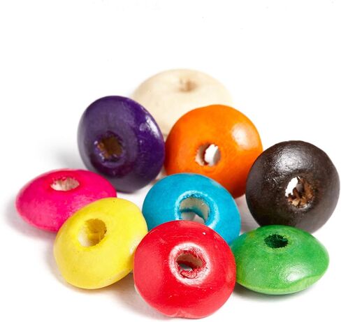 1000 Multicolor Round Rondelle Disc Wood Beads 10mm x 4mm with 3.2mm Hole in Kuwait