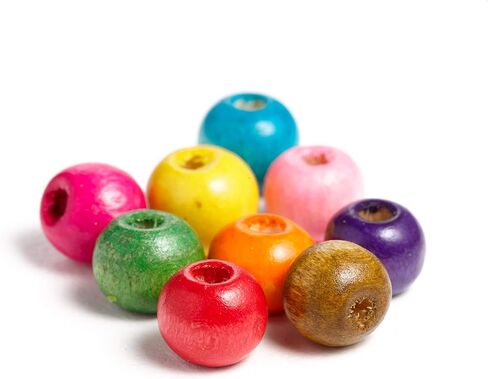 1000 Multicolor Round Rondelle Disc Wood Beads 10mm x 4mm with 3.2mm Hole in Kuwait