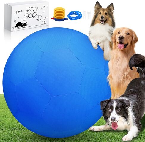 25" Herding Ball for Dogs and Horses, Durable Waterproof Dog Toy, Dual-Layer Large Interactive Pet Play Ball for Australian Shepherds, Cattle Dogs, Collies, and All Herding Breeds (Blue) in Saudi Arabia