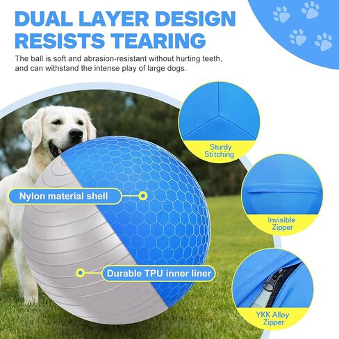 25" Herding Ball for Dogs and Horses, Durable Waterproof Dog Toy, Dual-Layer Large Interactive Pet Play Ball for Australian Shepherds, Cattle Dogs, Collies, and All Herding Breeds (Blue) in Saudi Arabia