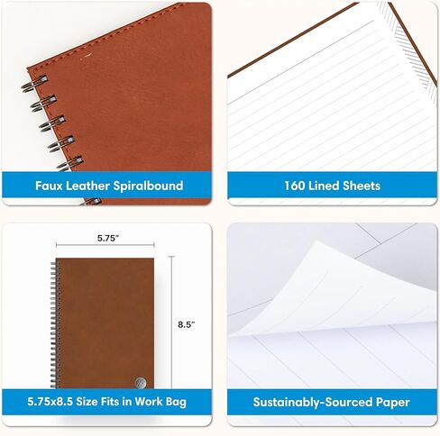 Blue Sky Asmbld Non Dracted Book ، 160 صفحة ، 5.75 "× 8.5" ، سلامة الأسلاك ، غطاء تان ، صفحات مبطنة ، متينة ، مثالية للمكتب ، المنزل ، المدرسة ، المجلات (براون) in Kuwait