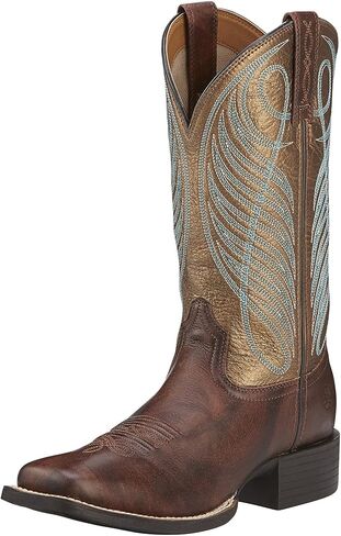 ariat Youth Quickdraw Venttek Western Boot ، غني الطين/الزهور الفيروز ، 1 in Kuwait
