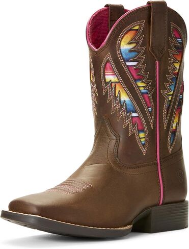 ariat Youth Quickdraw Venttek Western Boot ، غني الطين/الزهور الفيروز ، 1 in Kuwait