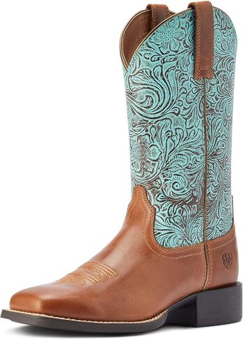 ariat Youth Quickdraw Venttek Western Boot ، غني الطين/الزهور الفيروز ، 1 in Kuwait