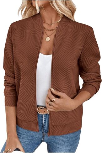 verdusa نساء zip up سترة القاذفات المرفقة in Kuwait