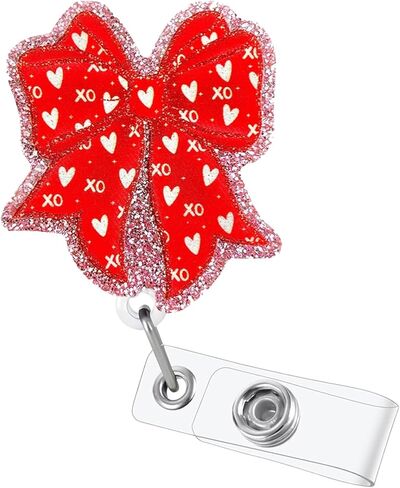 Valentine Heart Badge Reel Retractable for Nurse Doctor Medical & Nursing Spring Flower Badge Holder with Alligator Clip Cute Retractable ID Card Badge Decoration Acrylic Reel in Saudi Arabia