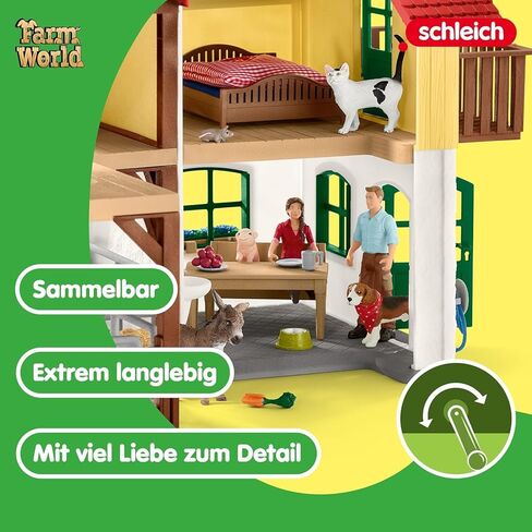 Schleich Farm World - 97 PC Toy Farm House Playet for Kids - تشمل المزرعة وتماثيل مزارعين وحيوانات أليفة وشخصيات الحيوانات الفناء - ألعاب متعة ولعب تعليمي للأولاد والبنات الذين تتراوح أعمارهم بين 3 سنوات | 42407 in Saudi Arabia