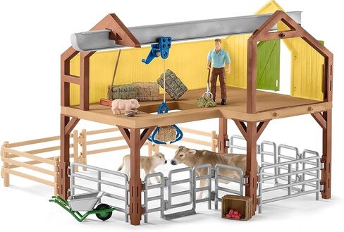 Schleich Farm World - 97 PC Toy Farm House Playet for Kids - تشمل المزرعة وتماثيل مزارعين وحيوانات أليفة وشخصيات الحيوانات الفناء - ألعاب متعة ولعب تعليمي للأولاد والبنات الذين تتراوح أعمارهم بين 3 سنوات | 42407 in Saudi Arabia