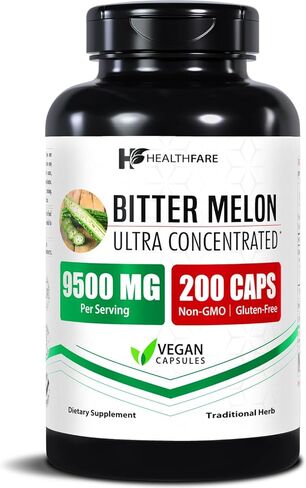 Bitter Melon Extract Capsules, 9500mg | 200 Veg Capsules | Extra Strength | Non-GMO | Gluten-Free in Saudi Arabia