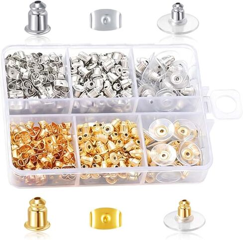 2000 PCS (1000 زوج) أقراط صغيرة من السيليكون دعامات القرط الصخور لتربالات بلاستيكية مطاطية واضحة الناعمة البديلة البديل حلقة Cluth in Kuwait