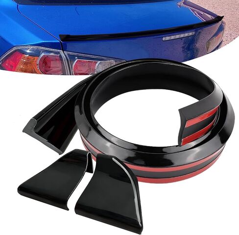 Car Trunk Spoiler Roof Lip Kit,3D PU Rear Trunk Lip or Roof Spoiler Sticker Bar with Carbon Fiber Pattern, Universal Punch-Free Vehicle Exterior Accessories for Most Cars (59Inch/Matte Black) in Saudi Arabia