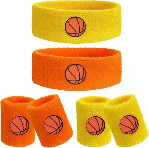 6 PCS مجموعة عرقها ، بما في ذلك 4 رطوبة Wicking Athletic Wristband و Deftbands معصم التعرق الرياضة Terry Terry Sweat Band Band for Workout for Kids Teens in Kuwait