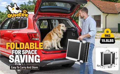 𝟐𝟎𝟐𝟓 𝐔𝐩𝐠𝐫𝐚𝐝𝐞𝐝 𝐔𝐩𝐠𝐫𝐚𝐝𝐞𝐝 Extra Long 71 "منحدر للكلاب للسيارة برأس قابل للتعديل ، منحدر للحيوانات الأليفة القابلة للطي للكلاب الكبيرة مع سطح السجادة غير المنقولة ، منحدر الكلاب حتى 330 رطلاً لأريكة سرير شاحنة سيارات سيارات السيارات in Kuwait