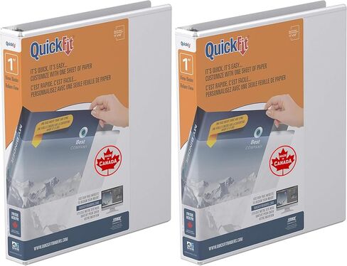 QuickFit 1 Inch Original View Binder, D-Ring, White (87010) in Kuwait