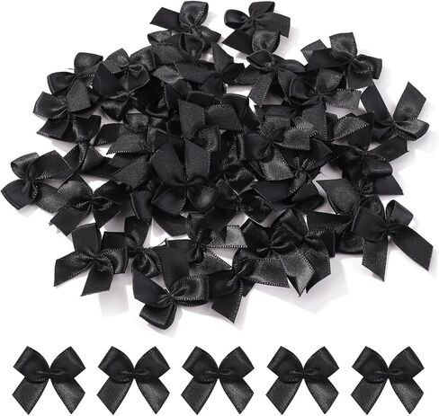 yoyokid 200PCS 1.77" Mini Satin Ribbon Bows DIY Crafts for Sewing Appliques Crafts Decoration Hair Accessories Wedding Gift Box Ornament Scrapbooking, 20Colors in Kuwait