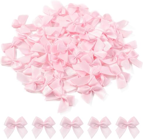 yoyokid 200PCS 1.77" Mini Satin Ribbon Bows DIY Crafts for Sewing Appliques Crafts Decoration Hair Accessories Wedding Gift Box Ornament Scrapbooking, 20Colors in Kuwait