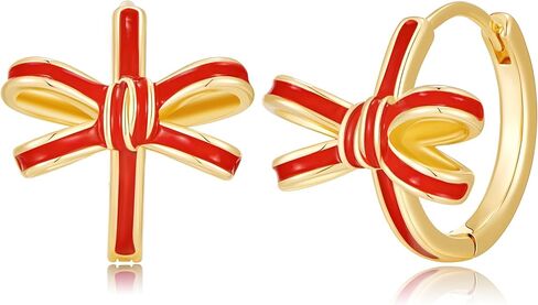 Bamboo Hoop Earrings 14k Gold Plated Small Chunky Bamboo Huggie Hoop Earring for Women 80s 90s HipHop Jewelry in Kuwait