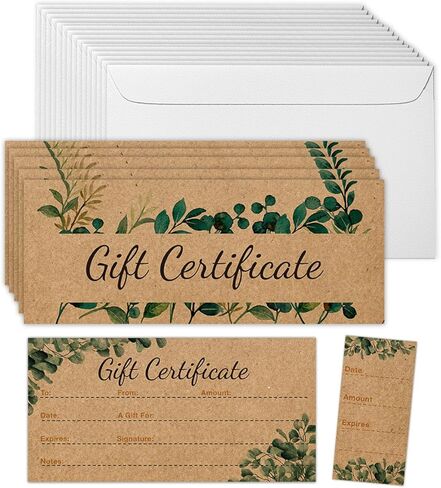 50 Sets Gift Certificates for Business, Blank Gift Cards Certificates with Envelopes for Salon Restaurants Spa Marriage Birthday Christmas Client Vouchers - Pink in Saudi Arabia