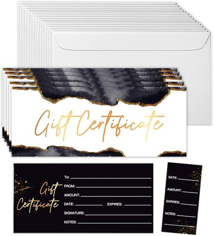 50 Sets Gift Certificates for Business, Blank Gift Cards Certificates with Envelopes for Salon Restaurants Spa Marriage Birthday Christmas Client Vouchers - Pink in Saudi Arabia