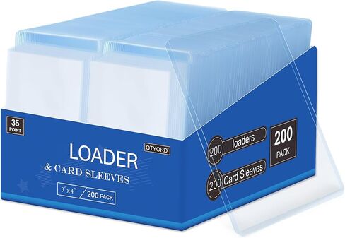 400Pcs Top Loaders for Cards (200Pcs Hard Plastic Card Holders & 200Pcs Penny Card Sleeves) 3" x 4" Toploaders, Card Protector Sleeves for Baseball Football Sports Cards, Trading Cards Blue in Saudi Arabia