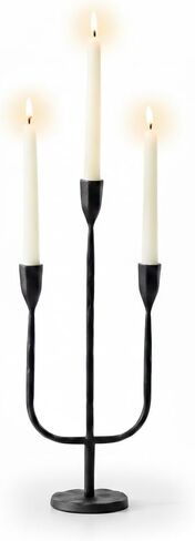 Romadedi Candelabra Balck Candlestick Holders: Taper Candle Holders Metal Tall Vintage Candle Holders Iron for Table Centerpiece Antique Decor Fireplace Candle Stands Decorative Mantle in Kuwait