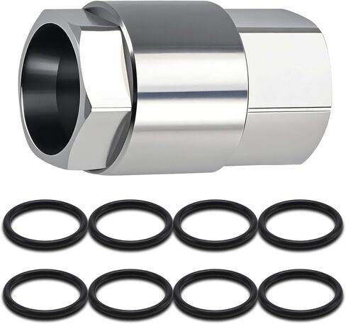 CNC 1/2 '' Drive High Pressure Oil Nipple Cup Ball Ball Tube Rail Rail Kit Kit includ incloft reveval socket أداة متوافقة مع 2003-2007 Ford 6.0L Diesel F-250 F-350 F-450 Super Duty in Kuwait