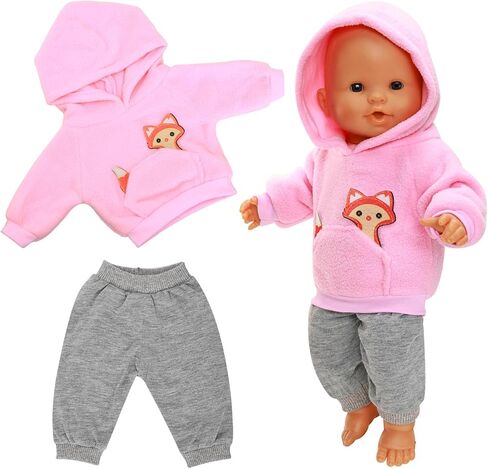 5 Pieces Baby Doll Clothes & Accessories with Outfit, Hat, Coat, Socks, Hanger for 14-16 inch Baby Doll and 18 Inch Girl Doll(Doll NOT Include) in Kuwait