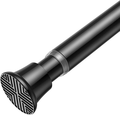 AIZESI 2PCS Tension Curtain Rod 24-46 Inch Adjustable Spring Curtain Rods No Drilling Black Tension Rods for Window, Doorway, Kitchen, Closet Storage in Kuwait