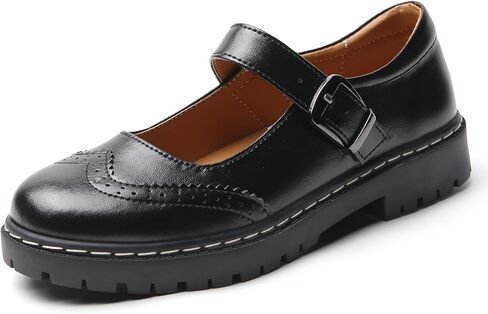 Mary Jane Shoes Women Platform غير كلاسيكيات غير كلاسيكية جولة إصبع القدم في الكاحل Brogues Style Comfort Comfor in Kuwait