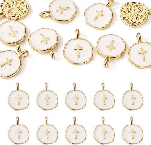Cheriswelry 20pcs Sea Animal Charms Gold Plated Round Round M0y Presants Ocean Summer Beach Charms 16-18mm for DIY Swelet Necklace Movering Jewelry Making in Saudi Arabia