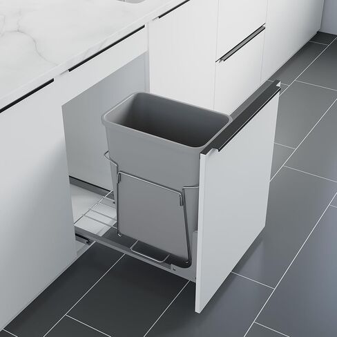 Dowell 35L Wastebasket Trash Container, 37Qt/9.2Gal, Plastic, Stackable, for Kitchen/Bathroom/Office, Fits Under Sink/Desk (Grey 4000 35 04) in Saudi Arabia