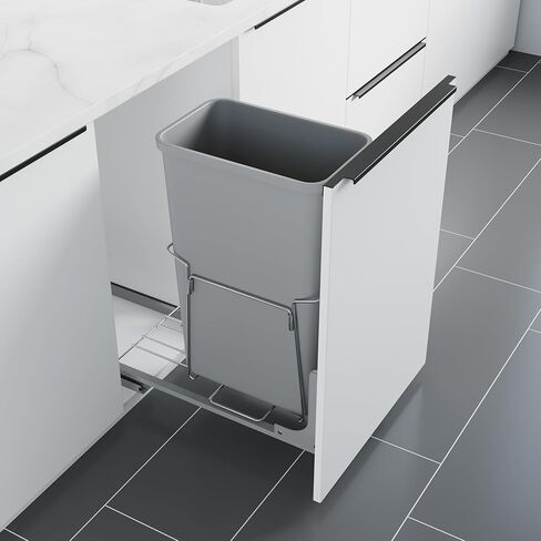 Dowell 35L Wastebasket Trash Container, 37Qt/9.2Gal, Plastic, Stackable, for Kitchen/Bathroom/Office, Fits Under Sink/Desk (Grey 4000 35 04) in Saudi Arabia