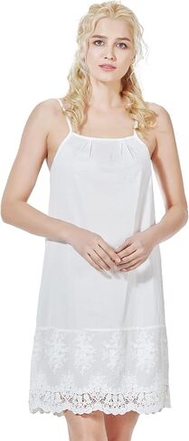 BEAUTELICATE 100% Cotton Full Slip Alencon Lace Petticoat Vintage 1920s Dress Extender in Saudi Arabia