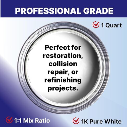 Finishx Automotive Refinishing Factory Color Pure White 1K Basecoat Mix 1: 1 (Gallon)- 9546 in Saudi Arabia