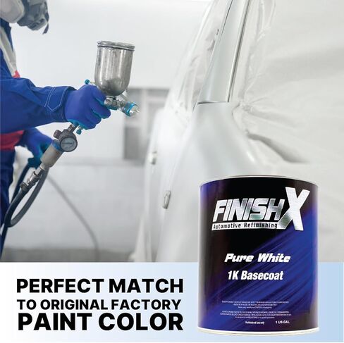 Finishx Automotive Refinishing Factory Color Pure White 1K Basecoat Mix 1: 1 (Gallon)- 9546 in Saudi Arabia