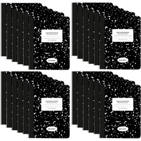 Composition Notebooks 24 Pack (100 Sheets) ، دفتر تكوين واسع النطاق لطلاب المدارس والكلية ، 9.75 "× 7.5" دفتر رخامي مع أوراق مزدوجة الجوانب (24 حزمة) in Kuwait