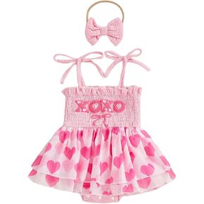 Newborn Baby Girl Romper Dress Sleeveless Tie Up Hem Lace Flower Embroidery Jumpsuit Infant Summer Clothes in Kuwait