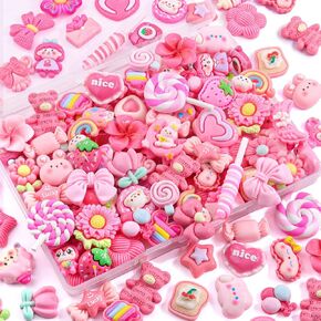 100Pcs Blue Slime Charms Assorted Cute Decoden Embellishments, Kawaii Slime Accessories,Candy Heart Bear Bulk Flatback Resin Charm for Phone Junk Cases,Scrapbooking Crafting & DIY Decoration in Saudi Arabia