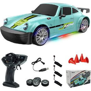 RC Drift Car Remote Control Car 2.4GHz 1:20 Scale 4WD 20KM/H High Speed Model Vehicle with LED Lights Drifting Tire Racing Sport Toy Car for Adults Boys Girls Kids Gift, Silver in Kuwait