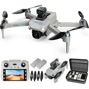 Drone with Camera for Adults 4K, GPS with Tablet Screen, 2-Axis Gimbal RC Drone Brushless Motor, Auto Return, Follow Me, Waypoint Fly, Optical Flow, Visual Tracking,60 Mins Flight, Foldable Transmission FPV Quadcopter in Kuwait