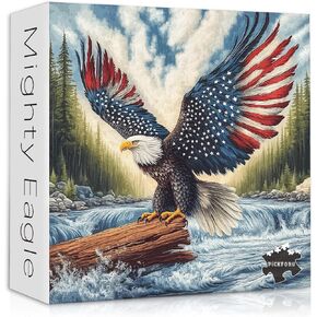 American Flag Eagle Puzzles for Adults 1000 Pieces, USA Patriotic Faith Country Jigsaw Puzzle, United States Bird Puzzles Bald Eagle in Saudi Arabia