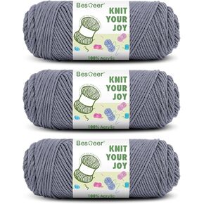 غزل besgeer للكروشيه ، الحياكة ، tufting ، حرفة ، 3 حزمة من خيوط الكروشيه 100 جرام/3.5 أوقية ، 4 متوسطة (الصوفي) ، 327 ياردة - الأكريليك (أسود) in Kuwait