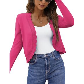 سترات كارديجان مقطوعة من أومبيوت للنساء المفتوحات الأمامية متماسكة قصيرة بوليرو يتجاهل البحرية الأزرق XL in Kuwait