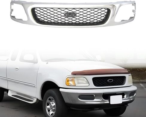 مجموعة مصبغة مع إدراج قابل للطلاء متوافق مع 1999-2004 Ford F-150 F-250 Heritage Chrome Shell in Kuwait