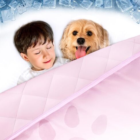 KASBAH Cooling Blanket for Dogs Pee-Proof Dog Blanket for Couch Bed Car Seat Protect Washable Reversible Design Q-MAX>0.5 Dog Cool Blankets in 3 Sizes for Small, Medium & Large Dogs in Kuwait